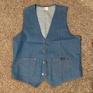 VINTAGE MR LEGGS LIGHT DENIM VEST LARGE